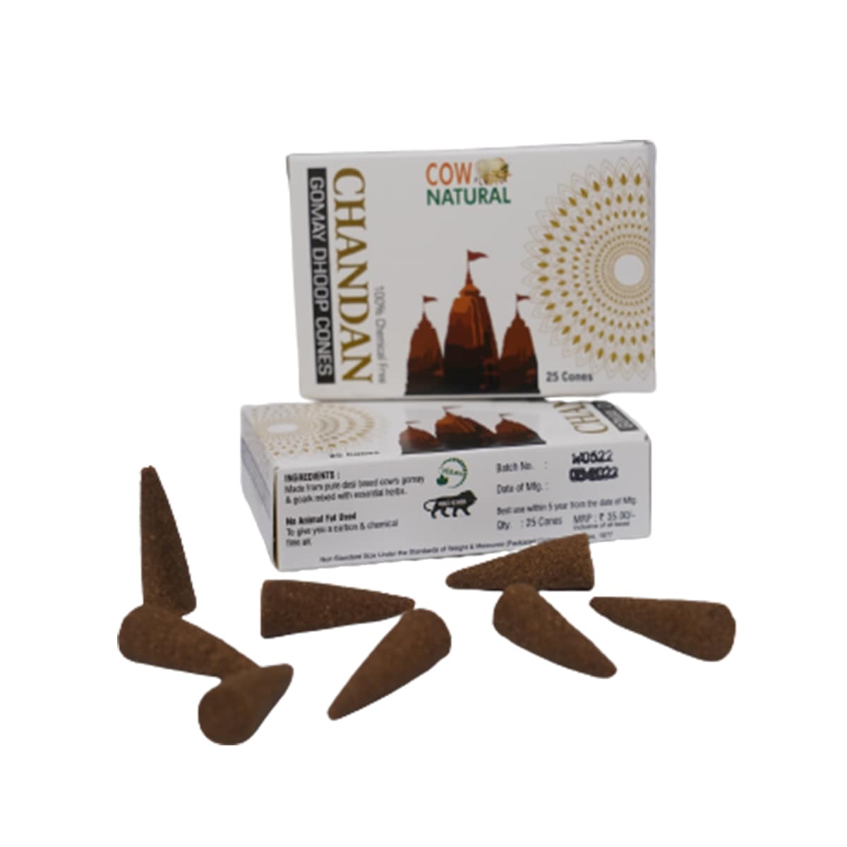 CowNatural Chandan Dhoop Cones-img-min CowNatural Chandan Dhoop Cones - Image 1